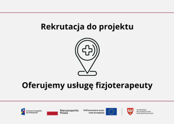 Baner dotyczący usługi fizjoterapeuty dla mieszkańców gminy Swarzędz mających problemy z poruszaniem się i z codziennym funkcjonowaniem.