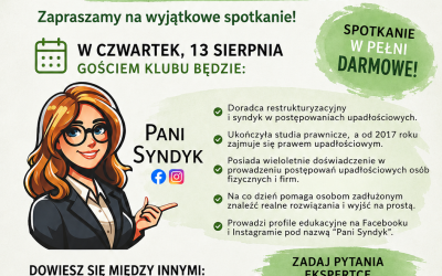 Baner wprowadzający w artykuł poświęcony spotkaniu ze syndykiem odbywającym się w ramach Klubu wychodzenia z zadłużenia.