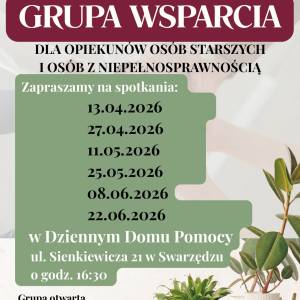 Plakat w jasnych barwach różu, bieli i oliwkowej zieleni. Na górze widnieje pasek z logotypami. Następnie tytuł i informacje oraz dane kontaktowe.