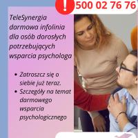 TeleSynergia darmowa infolinia dla osÃ³b dorosÅych potrzebujqcych wsparcia psychologa. Telefon 500 02 76 76