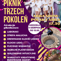 Plakat informujący o Pikniku Trzech Pokoleń