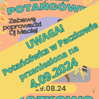 Plakat promujący Letnią Potańcówkę w Paczkowie