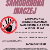 Plakat dotyczący zajec z samoobrony dla dzieci