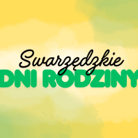 Żółto-zielona grafika promująca Swarzędzkie Dni Rodziny. 