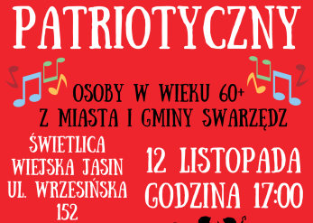 Wieczorek Patriotyczny dla Seniorów w Swarzędzu - 12 listopada